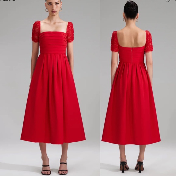 Self-Portrait Dresses & Skirts - Self-Portrait Red Midi Dress